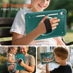 For Samsung Galaxy Tab S11 Case Kickstand PC + TPU + Silicone Tablet Cover with Rotary Hand Strap