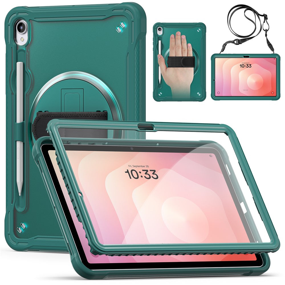 Til Samsung Galaxy Tab S11 Cover Håndrem Støttefod PC + TPU + Silikonecover med Skulderrem