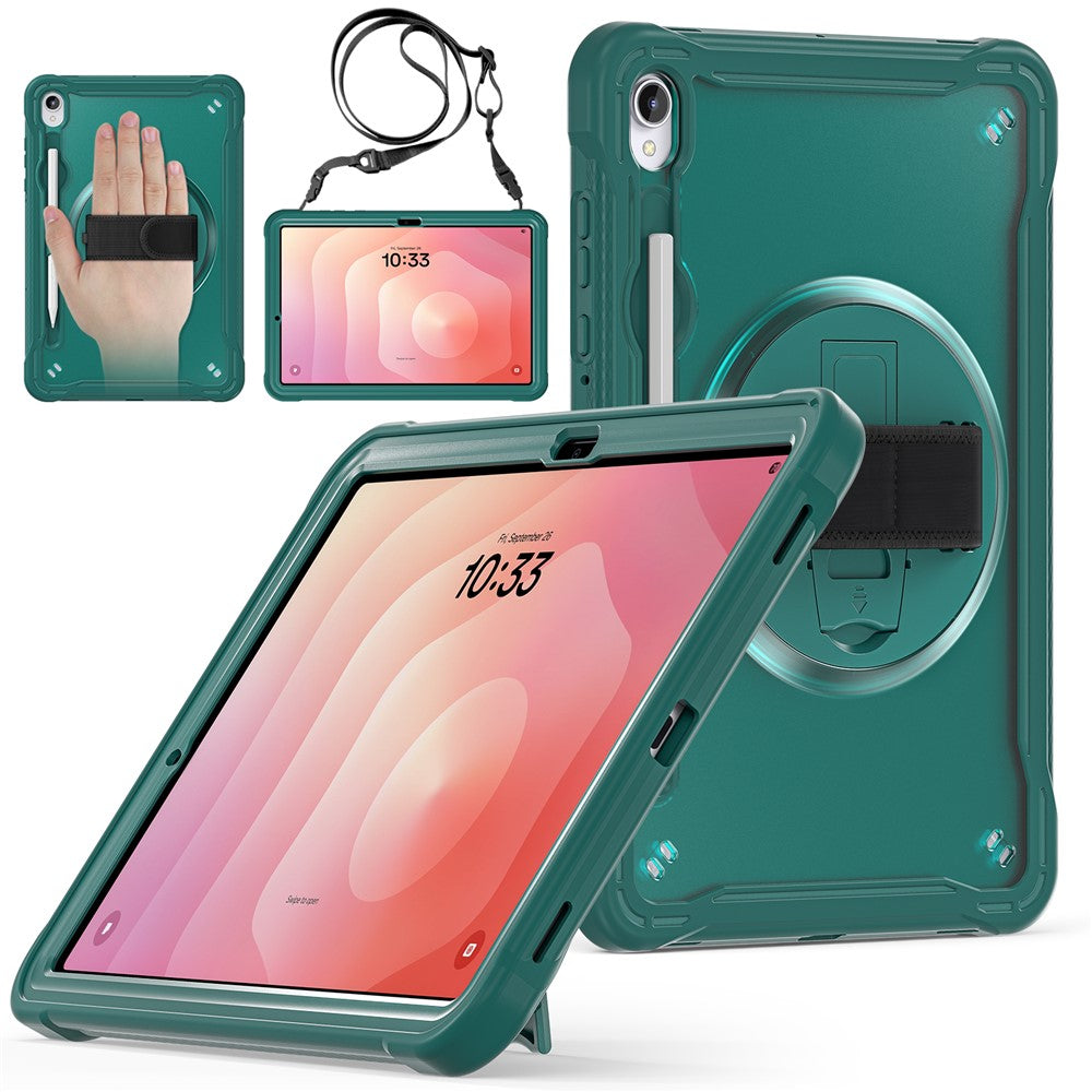 Til Samsung Galaxy Tab S11 Cover Håndrem Støttefod PC + TPU + Silikonecover med Skulderrem