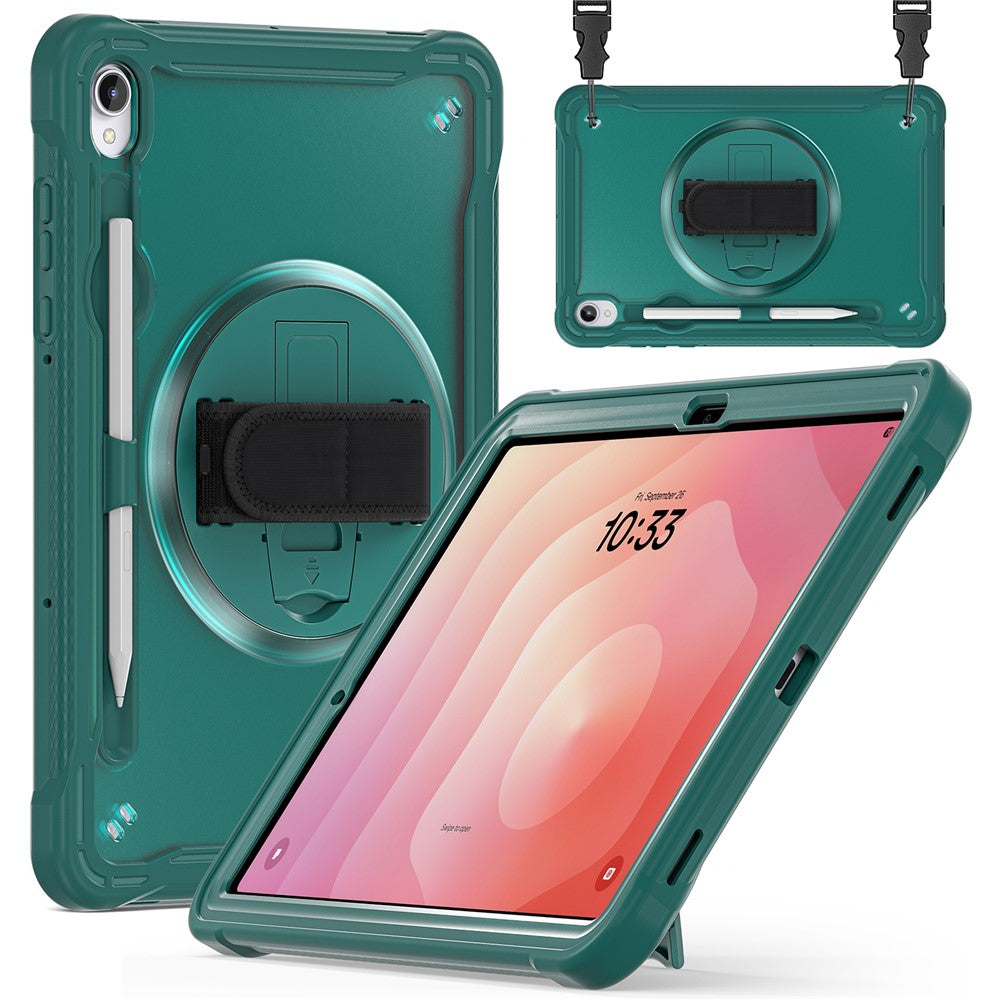 Til Samsung Galaxy Tab S11 Cover Håndrem Støttefod PC + TPU + Silikonecover med Skulderrem