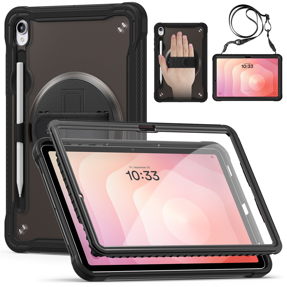Til Samsung Galaxy Tab S11 Cover Håndrem Støttefod PC + TPU + Silikonecover med Skulderrem