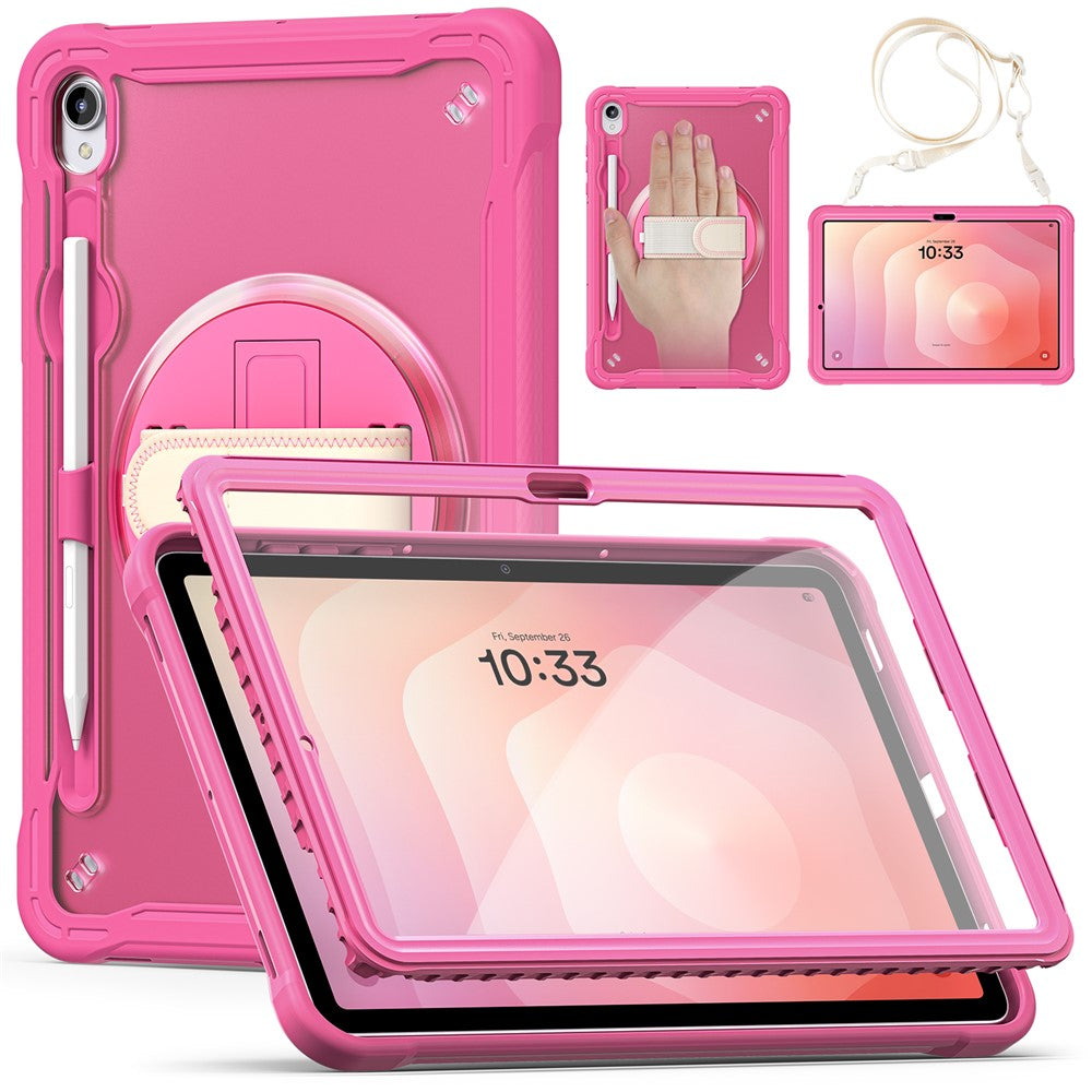 Til Samsung Galaxy Tab S11 Cover Håndrem Støttefod PC + TPU + Silikonecover med Skulderrem