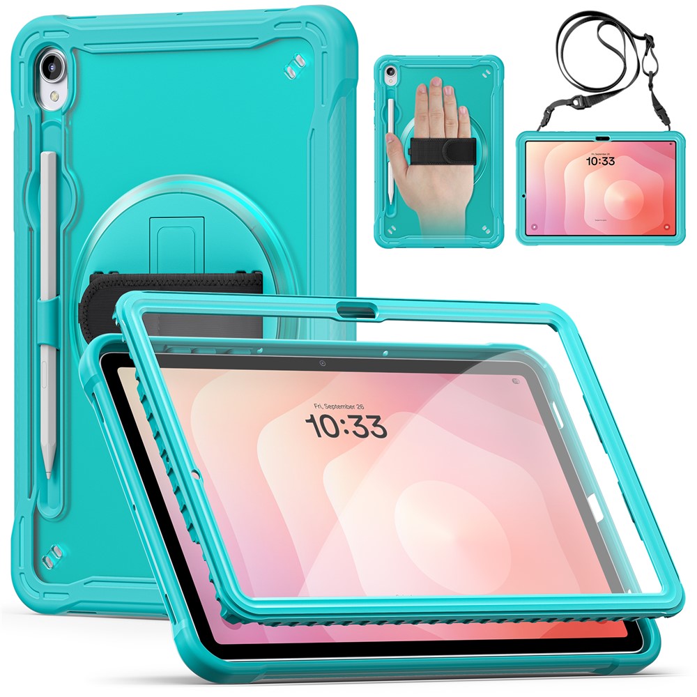 Til Samsung Galaxy Tab S11 Cover Håndrem Støttefod PC + TPU + Silikonecover med Skulderrem
