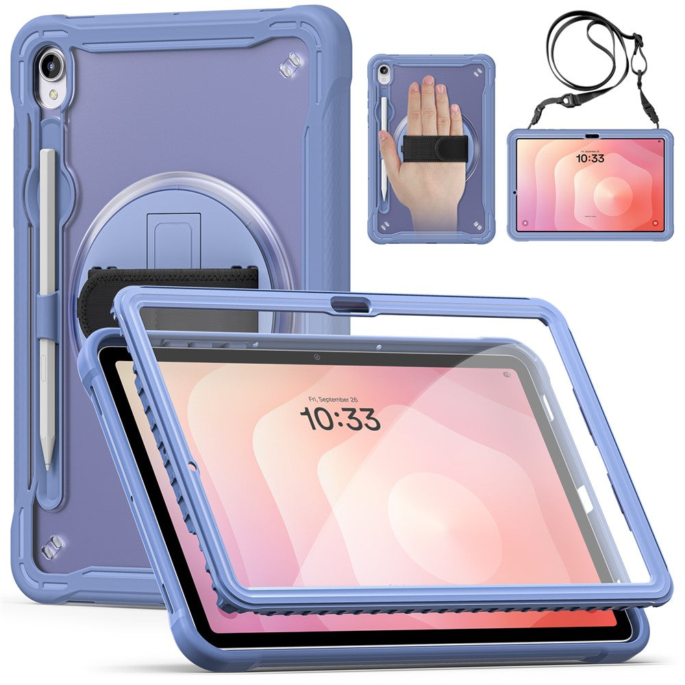 Til Samsung Galaxy Tab S11 Cover Håndrem Støttefod PC + TPU + Silikonecover med Skulderrem