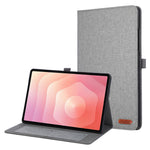 For Samsung Galaxy Tab S11 Case with Stand Card Holder Cloth Texture Leather Tablet Cover