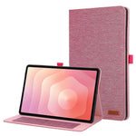 For Samsung Galaxy Tab S11 Case with Stand Card Holder Cloth Texture Leather Tablet Cover
