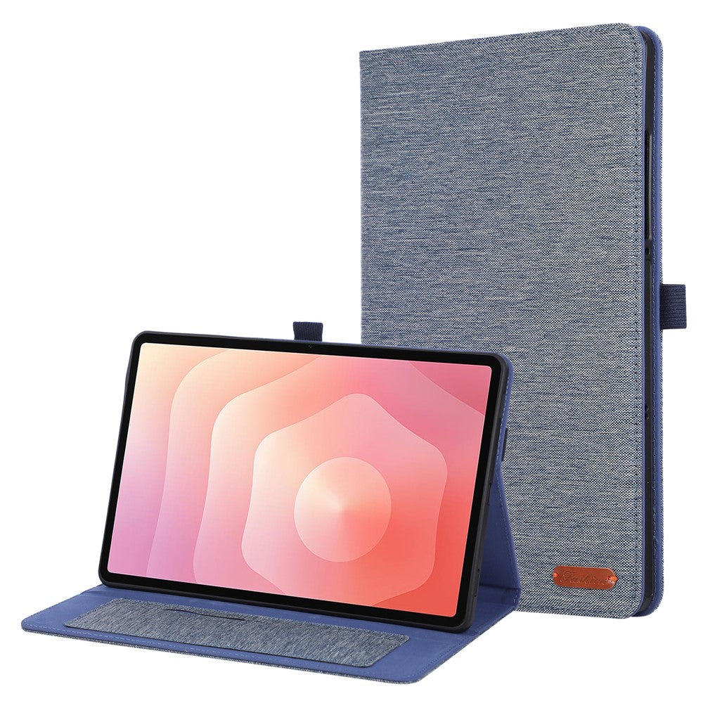 For Samsung Galaxy Tab S11 Case with Stand Card Holder Cloth Texture Leather Tablet Cover