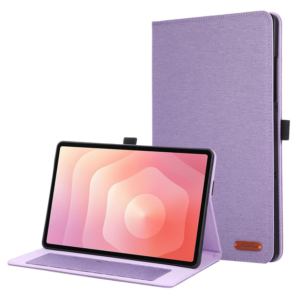 For Samsung Galaxy Tab S11 Case with Stand Card Holder Cloth Texture Leather Tablet Cover
