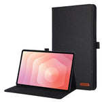 For Samsung Galaxy Tab S11 Case with Stand Card Holder Cloth Texture Leather Tablet Cover