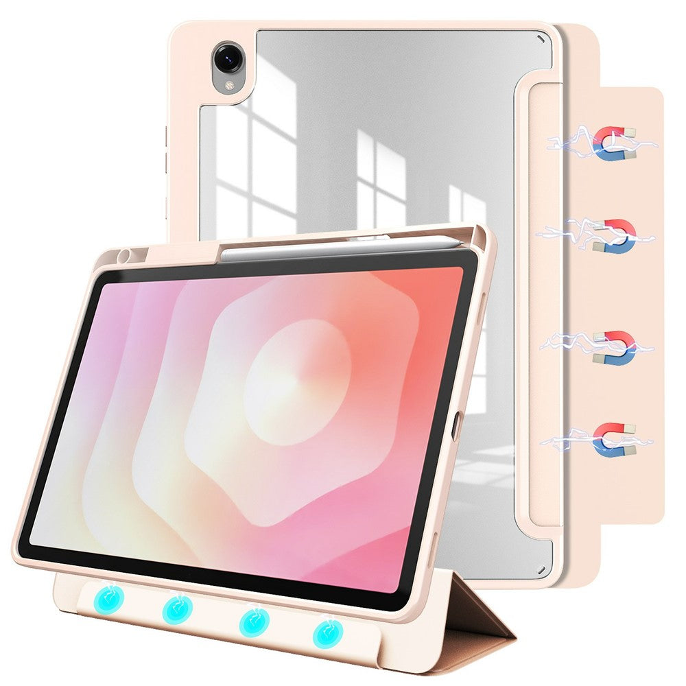 For Samsung Galaxy Tab S11 Folding Stand Leather Case Magnetic Detachable Tablet Cover with Auto Wake / Sleep