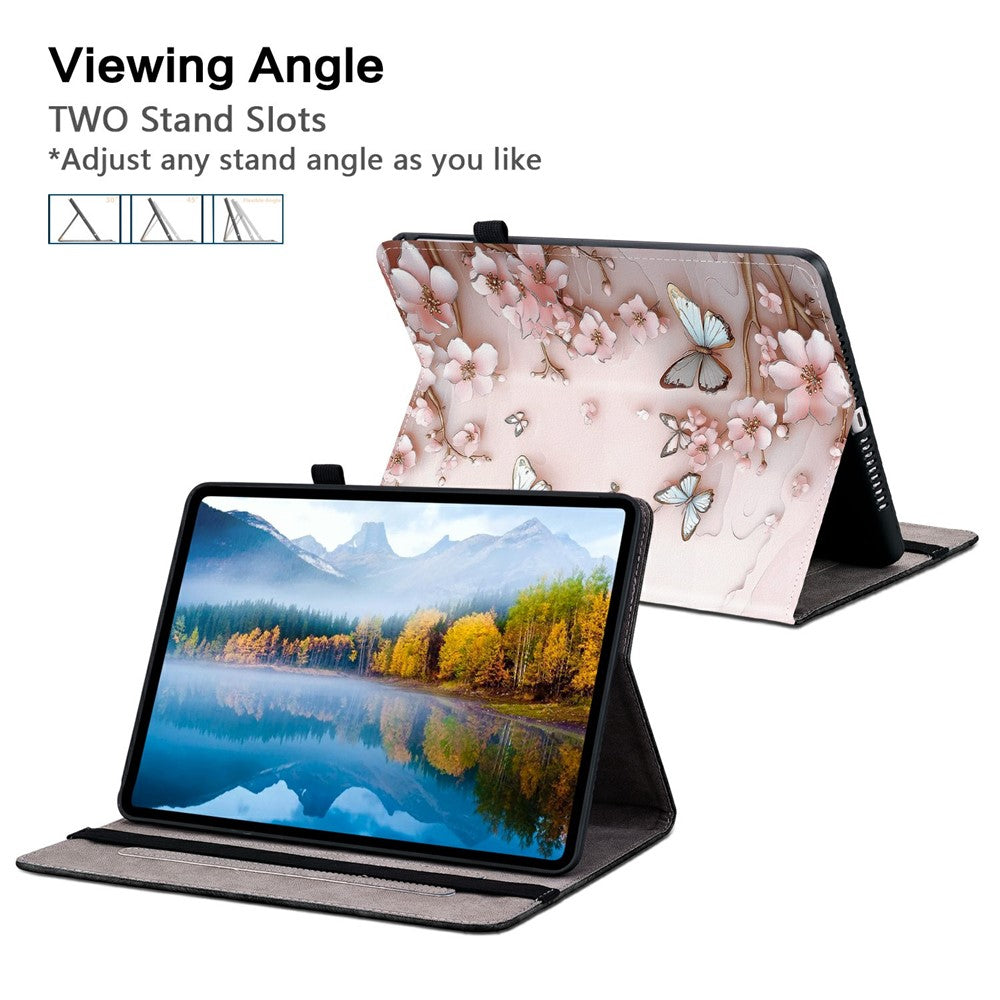 Leather Case For Samsung Galaxy Tab S10+  /  S9 FE+  /  S9+ Pattern Printed Stand Tablet Cover with Card Slots