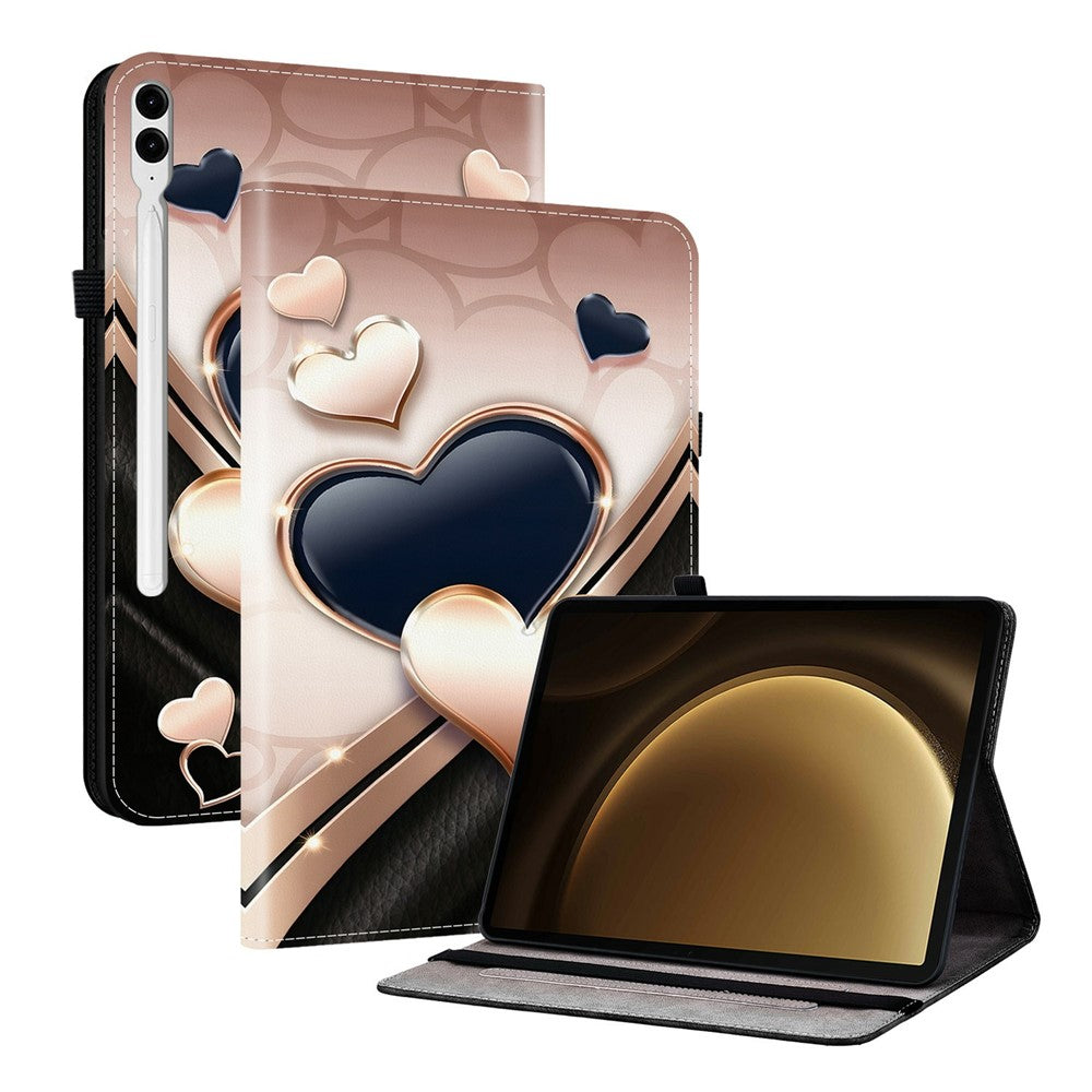 Leather Case For Samsung Galaxy Tab S10+  /  S9 FE+  /  S9+ Pattern Printed Stand Tablet Cover with Card Slots