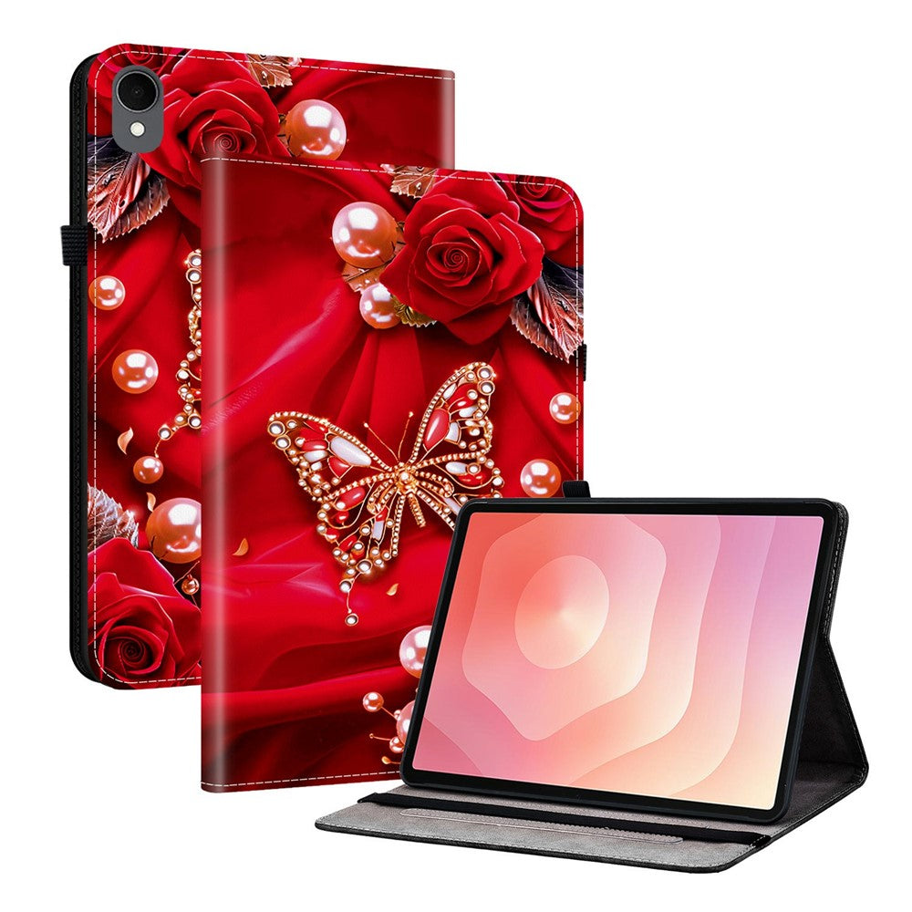 For Samsung Galaxy Tab S11 Leather Case Pattern Printed Stand Tablet Cover with Card Slots