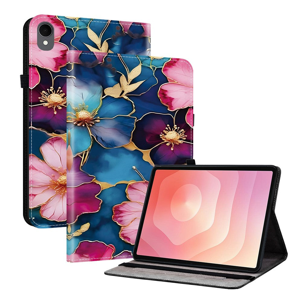 For Samsung Galaxy Tab S11 Leather Case Pattern Printed Stand Tablet Cover with Card Slots