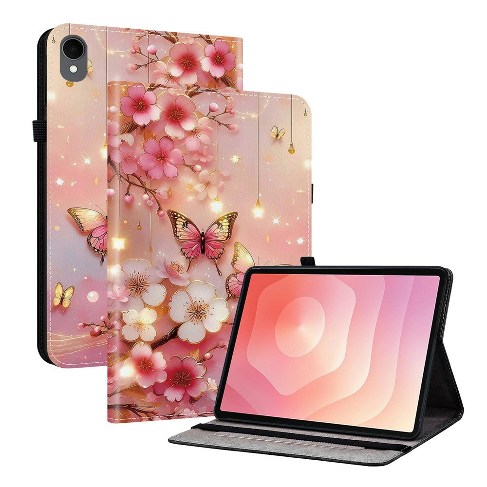 For Samsung Galaxy Tab S11 Leather Case Pattern Printed Stand Tablet Cover with Card Slots