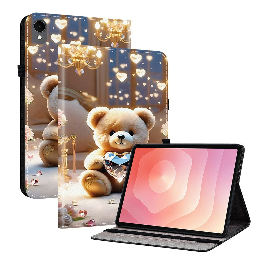 For Samsung Galaxy Tab S11 Leather Case Pattern Printed Stand Tablet Cover with Card Slots