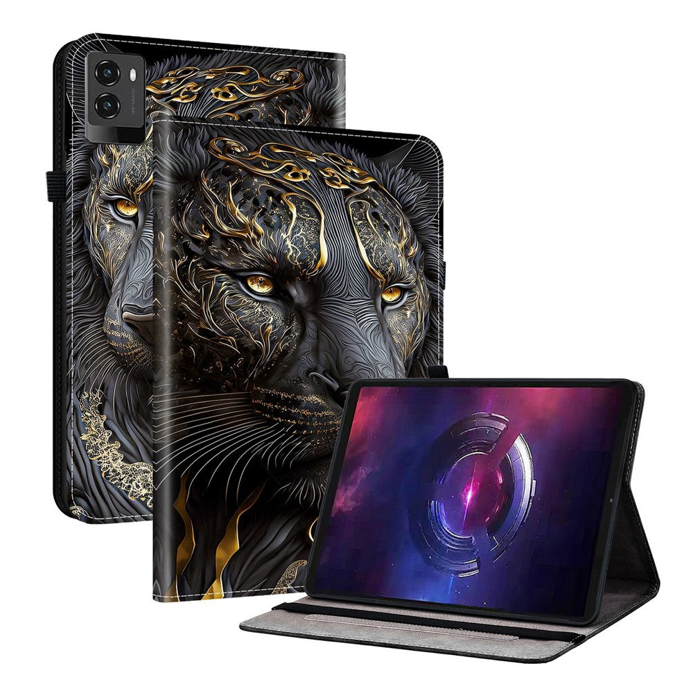 For Lenovo Legion Y700 (2025) Leather Case Pattern Printed Stand Tablet Cover with Card Slots