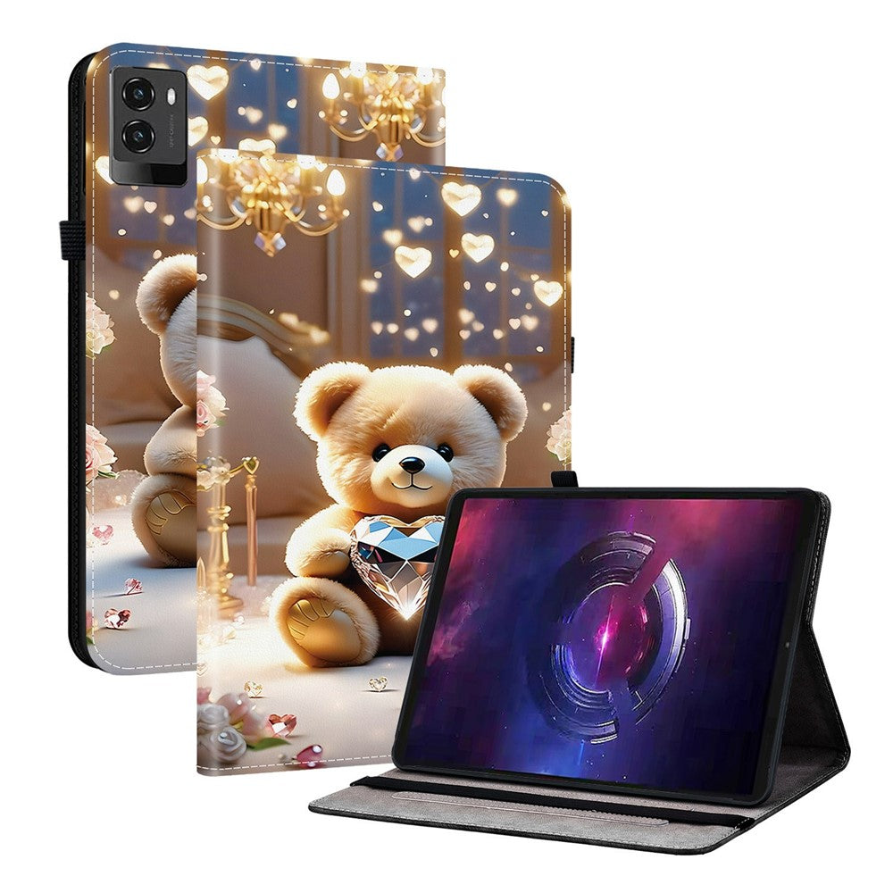 For Lenovo Legion Y700 (2025) Leather Case Pattern Printed Stand Tablet Cover with Card Slots