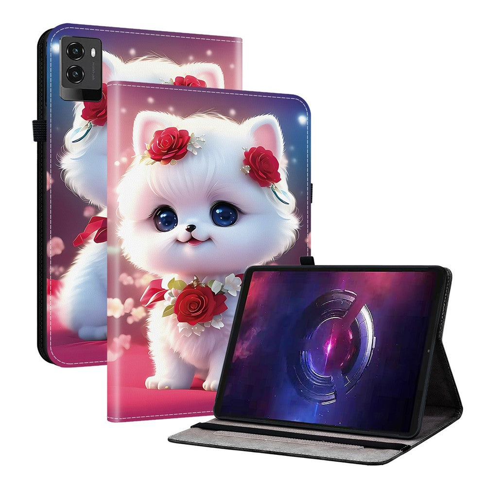 For Lenovo Legion Y700 (2025) Leather Case Pattern Printed Stand Tablet Cover with Card Slots