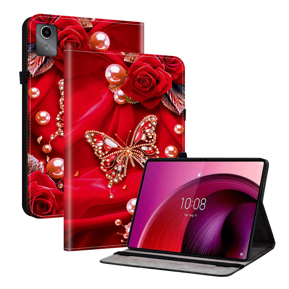 For Lenovo Tab M11  /  Xiaoxin Pad 11 2024 Leather Case Pattern Printed Stand Tablet Cover with Card Slots