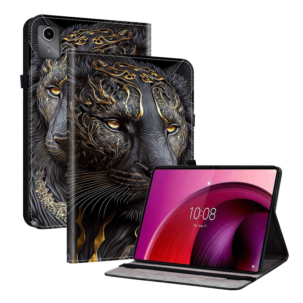For Lenovo Tab M11  /  Xiaoxin Pad 11 2024 Leather Case Pattern Printed Stand Tablet Cover with Card Slots