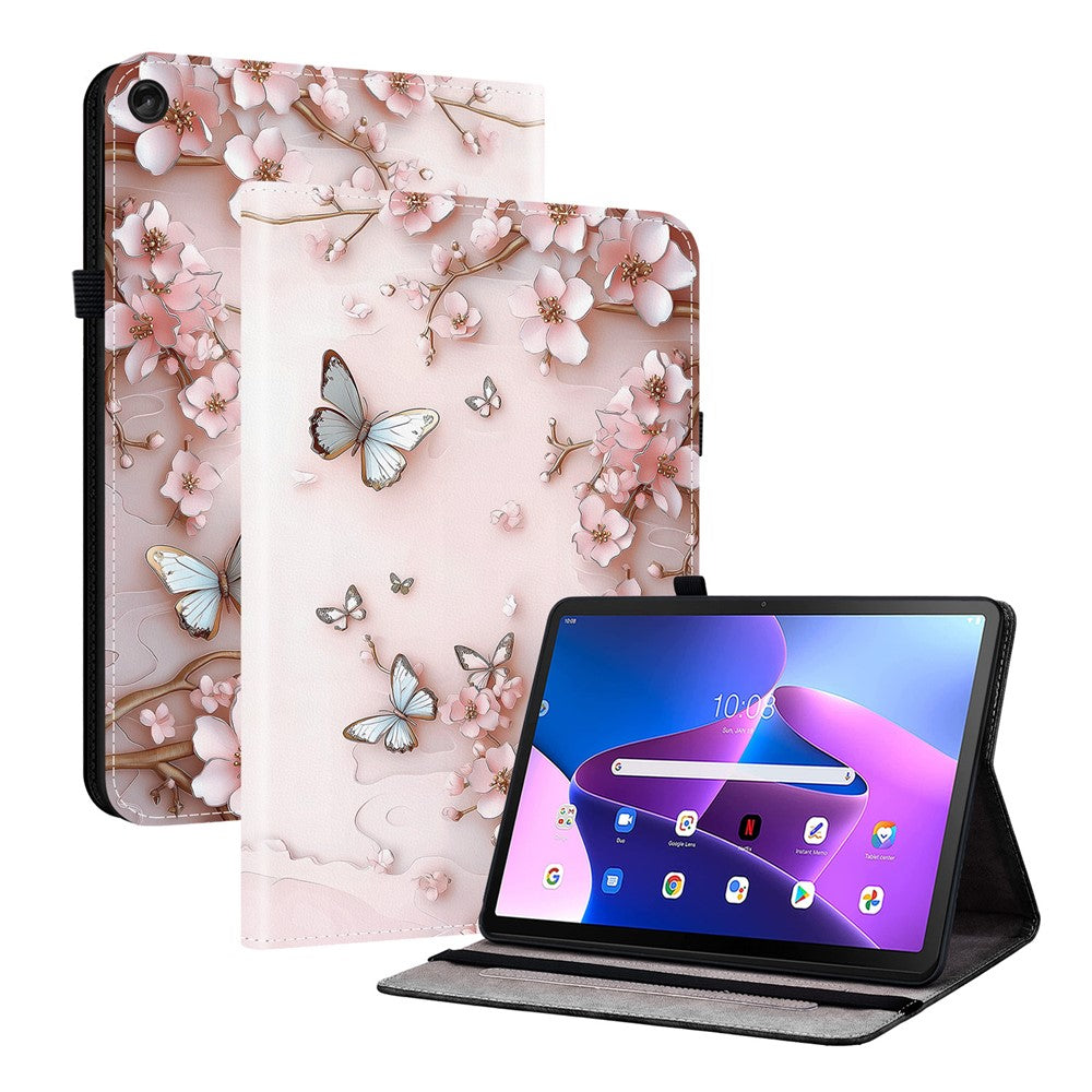 For Lenovo Tab M10 (Gen 3) Leather Case Pattern Printed Stand Tablet Cover with Card Slots