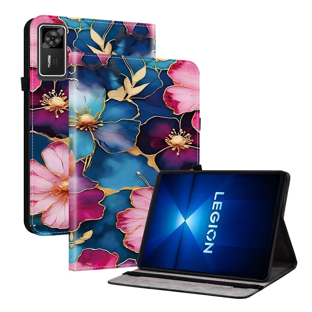 For Lenovo Legion Y700 Gen 4 Leather Case Pattern Printed Stand Tablet Cover with Card Slots