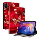 Läderfodral för Xiaomi Redmi Pad 2 11, mönstertryckt stativ, surfplatta med kortplatser