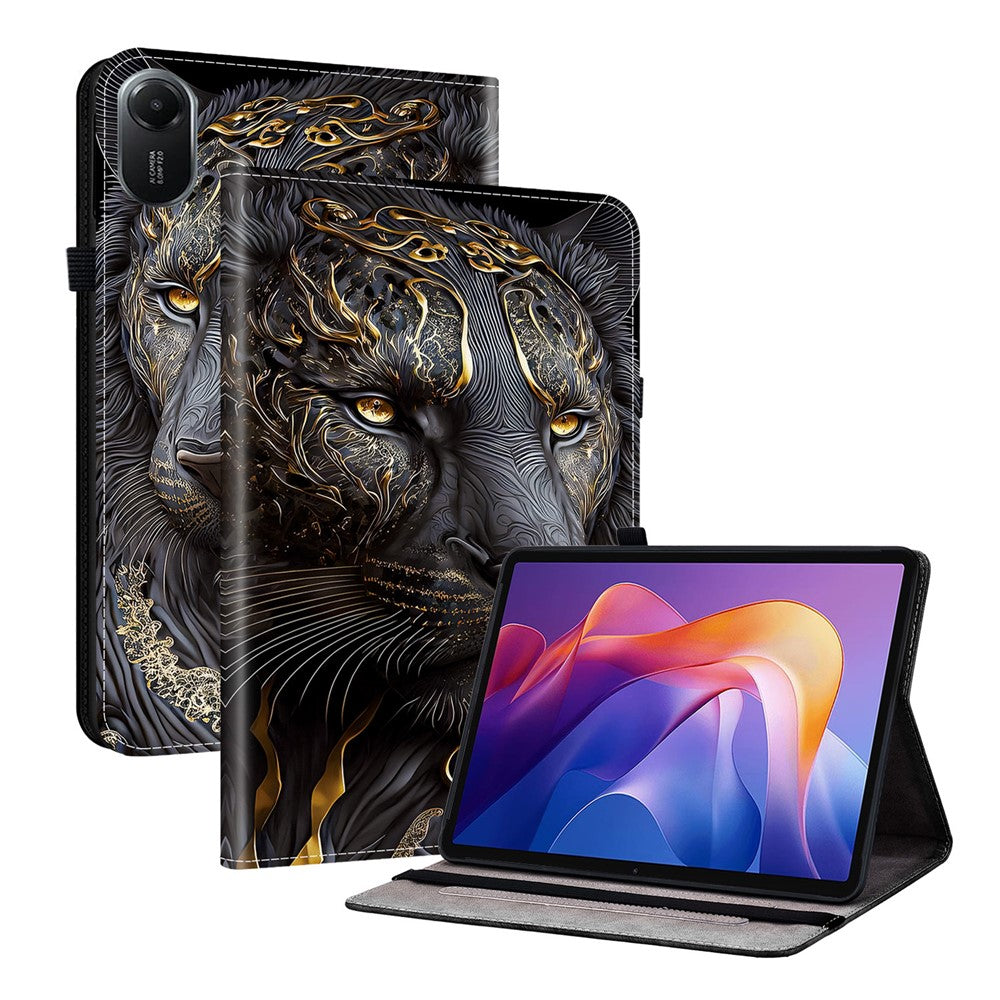 Läderfodral för Xiaomi Redmi Pad 2 11, mönstertryckt stativ, surfplatta med kortplatser