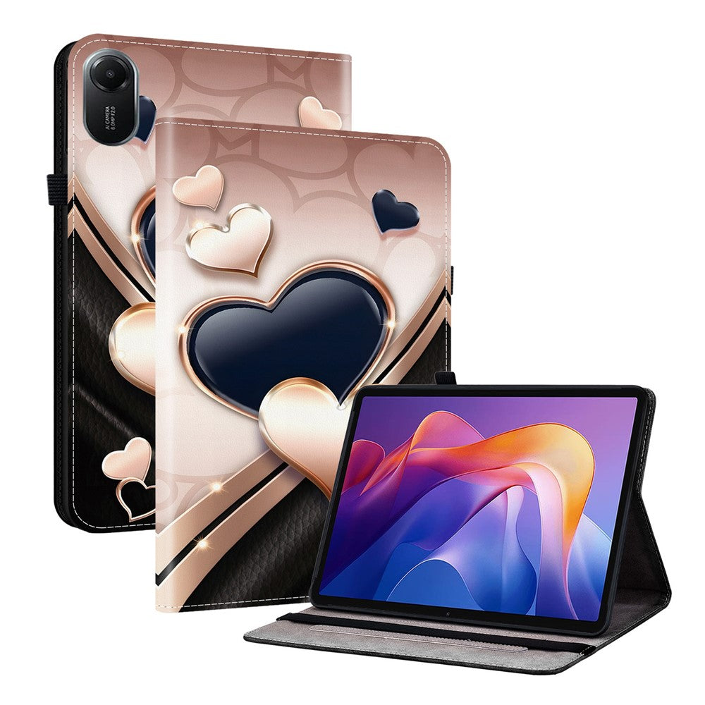 Läderfodral för Xiaomi Redmi Pad 2 11, mönstertryckt stativ, surfplatta med kortplatser
