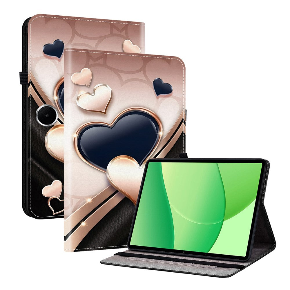 OnePlus Pad Lite / Oppo Pad SE Läderfodral Mönster Tryckt Stativ Surfplatta Skydd med Kortplatser