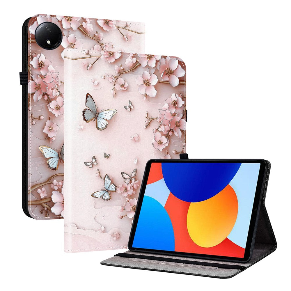 For Xiaomi Redmi Pad SE 4G 8.7 inch Leather Case Pattern Printed Stand Tablet Cover with Card Slots