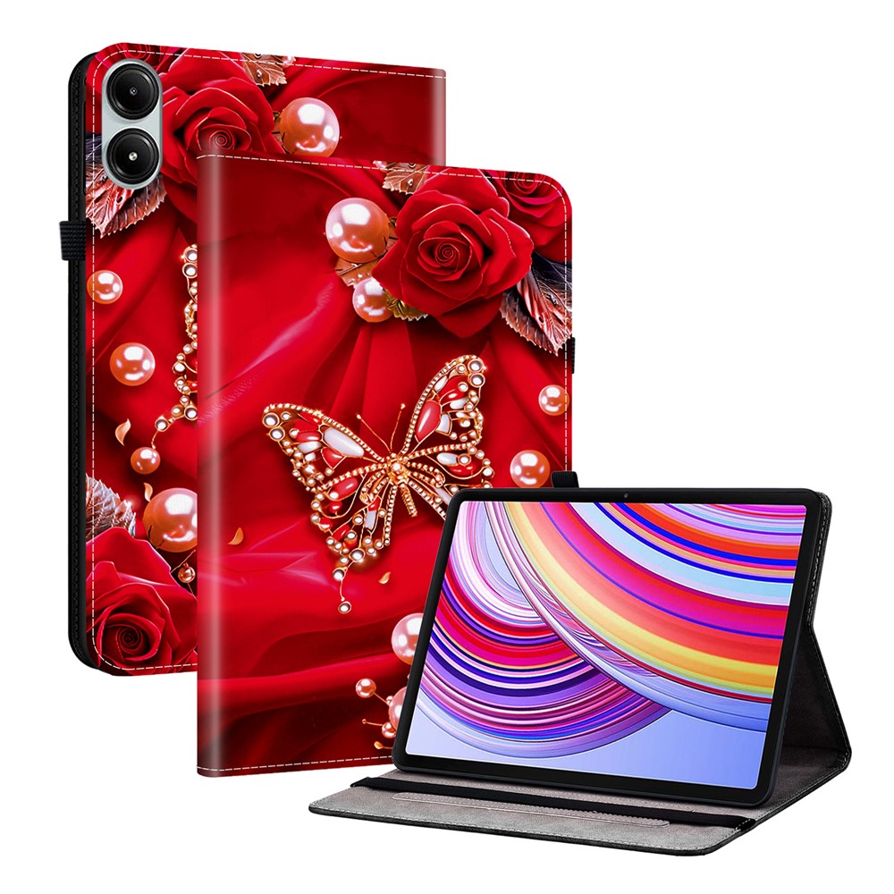 Leather Case For Xiaomi Redmi Pad Pro 5G  /  Redmi Pad Pro  /  Poco Pad 5G  /  4G Pattern Printed Stand Tablet Cover with Card Slots