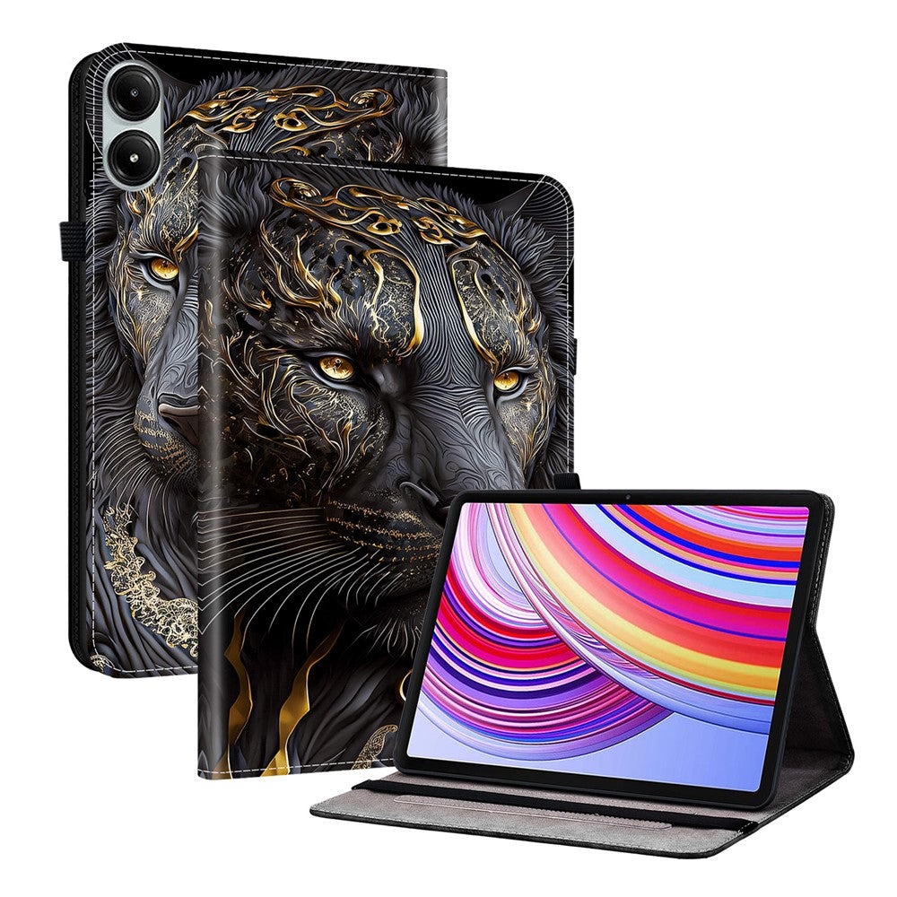 Leather Case For Xiaomi Redmi Pad Pro 5G  /  Redmi Pad Pro  /  Poco Pad 5G  /  4G Pattern Printed Stand Tablet Cover with Card Slots