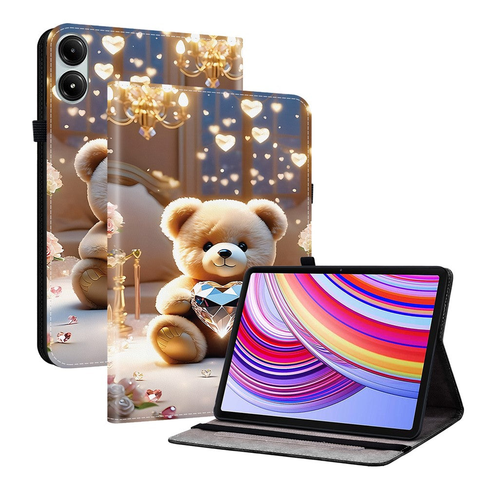 Leather Case For Xiaomi Redmi Pad Pro 5G  /  Redmi Pad Pro  /  Poco Pad 5G  /  4G Pattern Printed Stand Tablet Cover with Card Slots