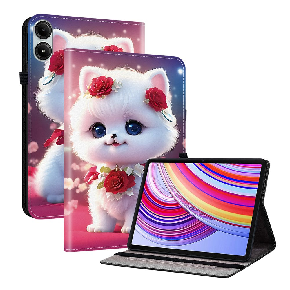 Leather Case For Xiaomi Redmi Pad Pro 5G  /  Redmi Pad Pro  /  Poco Pad 5G  /  4G Pattern Printed Stand Tablet Cover with Card Slots