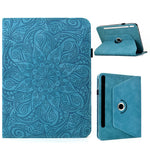 Læderetui til Samsung Galaxy Tab S10 FE / S9 FE / S9 Kortlommer Roterende Stand Mandala Blomster Tablet Cover