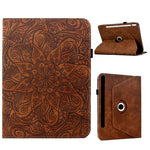 Læderetui til Samsung Galaxy Tab S10 FE / S9 FE / S9 Kortlommer Roterende Stand Mandala Blomster Tablet Cover