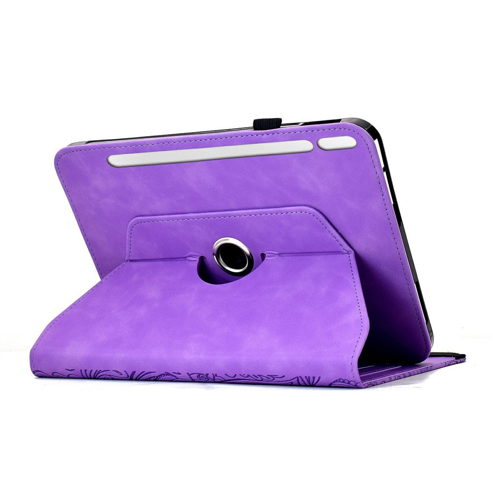 For Samsung Galaxy Tab S11 Leather Case Card Slots Rotary Stand Mandala Flower Tablet Cover