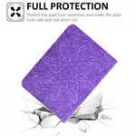For Samsung Galaxy Tab S11 Leather Case Card Slots Rotary Stand Mandala Flower Tablet Cover