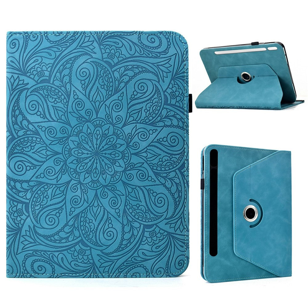 For Samsung Galaxy Tab S11 Leather Case Card Slots Rotary Stand Mandala Flower Tablet Cover
