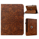 For Samsung Galaxy Tab S11 Leather Case Card Slots Rotary Stand Mandala Flower Tablet Cover