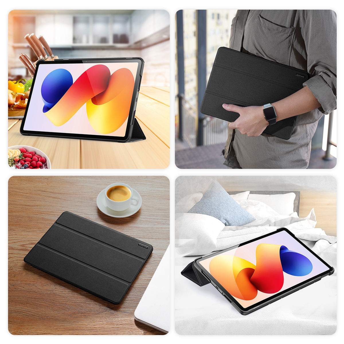 DUX DUCIS For Xiaomi Redmi Pad Pro / Xiaomi Redmi Pad Pro 5G / Xiaomi Poco Pad 4G / Xiaomi Poco Pad 5G / Xiaomi Redmi Pad 2 Pro Case  Domo Series Tri-fold Stand PU Leather Tablet Cover