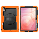 For Samsung Galaxy Tab S11 Ultra Case Hand Strap Kickstand PC + Silicone Tablet Cover with PET Film and Shoulder Strap