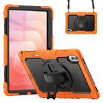 For Samsung Galaxy Tab S11 Ultra Case Hand Strap Kickstand PC + Silicone Tablet Cover with PET Film and Shoulder Strap
