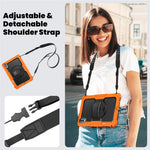 For Samsung Galaxy Tab S11 Ultra Case Hand Strap Kickstand PC + Silicone Tablet Cover with PET Film and Shoulder Strap