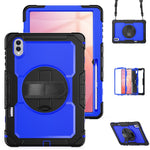 For Samsung Galaxy Tab S11 Ultra Case Hand Strap Kickstand PC + Silicone Tablet Cover with PET Film and Shoulder Strap