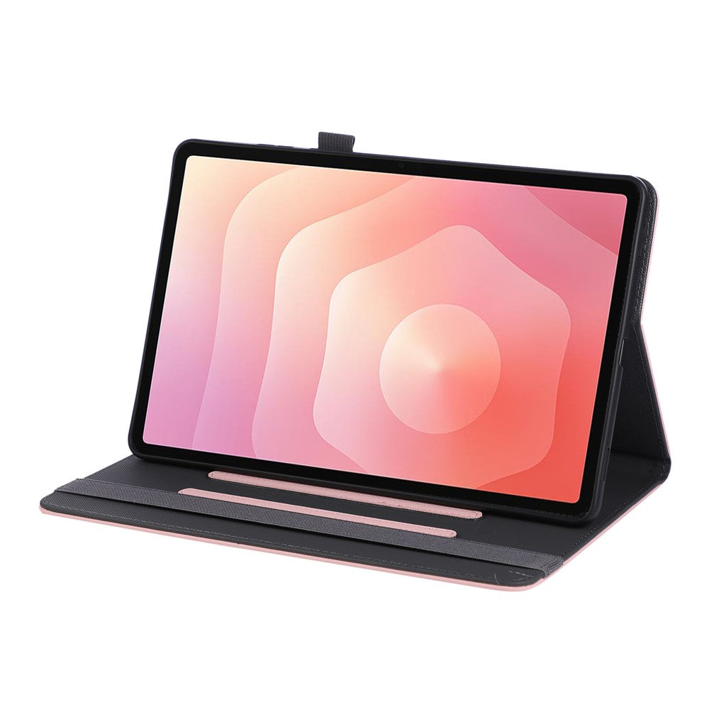 For Samsung Galaxy Tab S11 Case Foldable Stand Leather Tablet Cover with Handheld Wristband