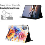 Litchi Grain Painting Leather Case for Lenovo Tab M9 TB-310FU Card Slot Tablet Cover with Auto Wake  /  Sleep