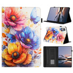 Litchi Grain Painting Leather Case for Lenovo Xiaoxin Pad 11 2025 Card Slot Tablet Cover with Auto Wake  /  Sleep